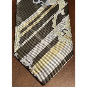 Karl Knox Yellow Black Blue Hand Made 100% Microfiber Men’s Neck Tie